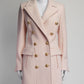 Balmain Double Breasted Light Pink Long Coat FR38 IT42