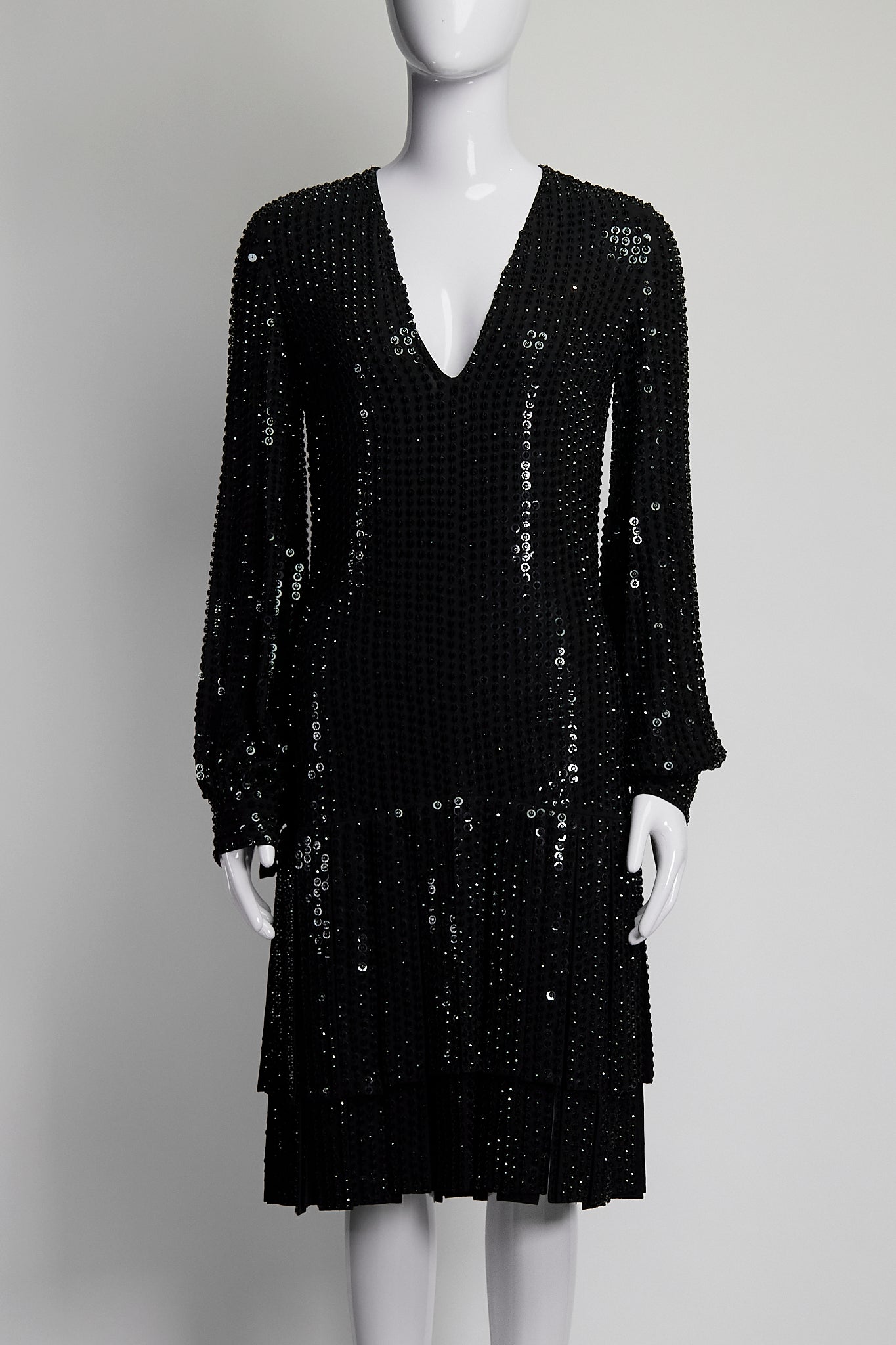 Michael Kors Collection Long Sleeve Sequin Dress US2