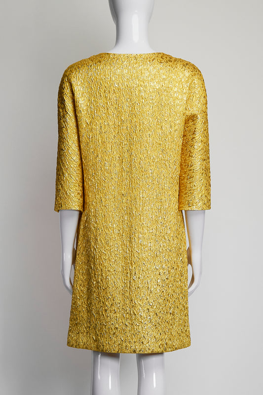 Balenciaga Gold Textured Dress IT42 FR38