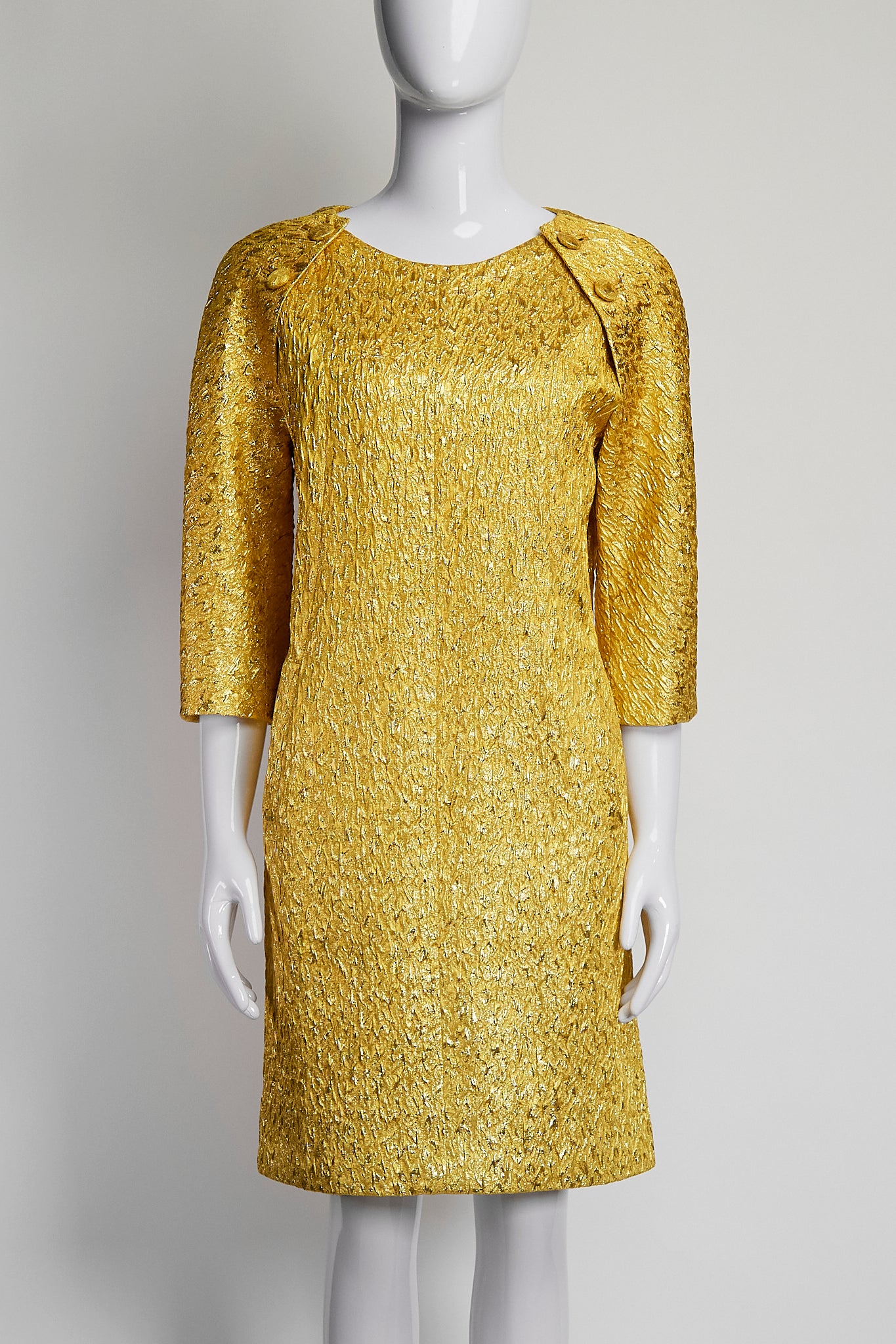 Balenciaga Gold Textured Dress IT42 FR38