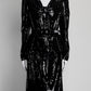 Michael Kors Collection Belted Sequin Long Dress US8