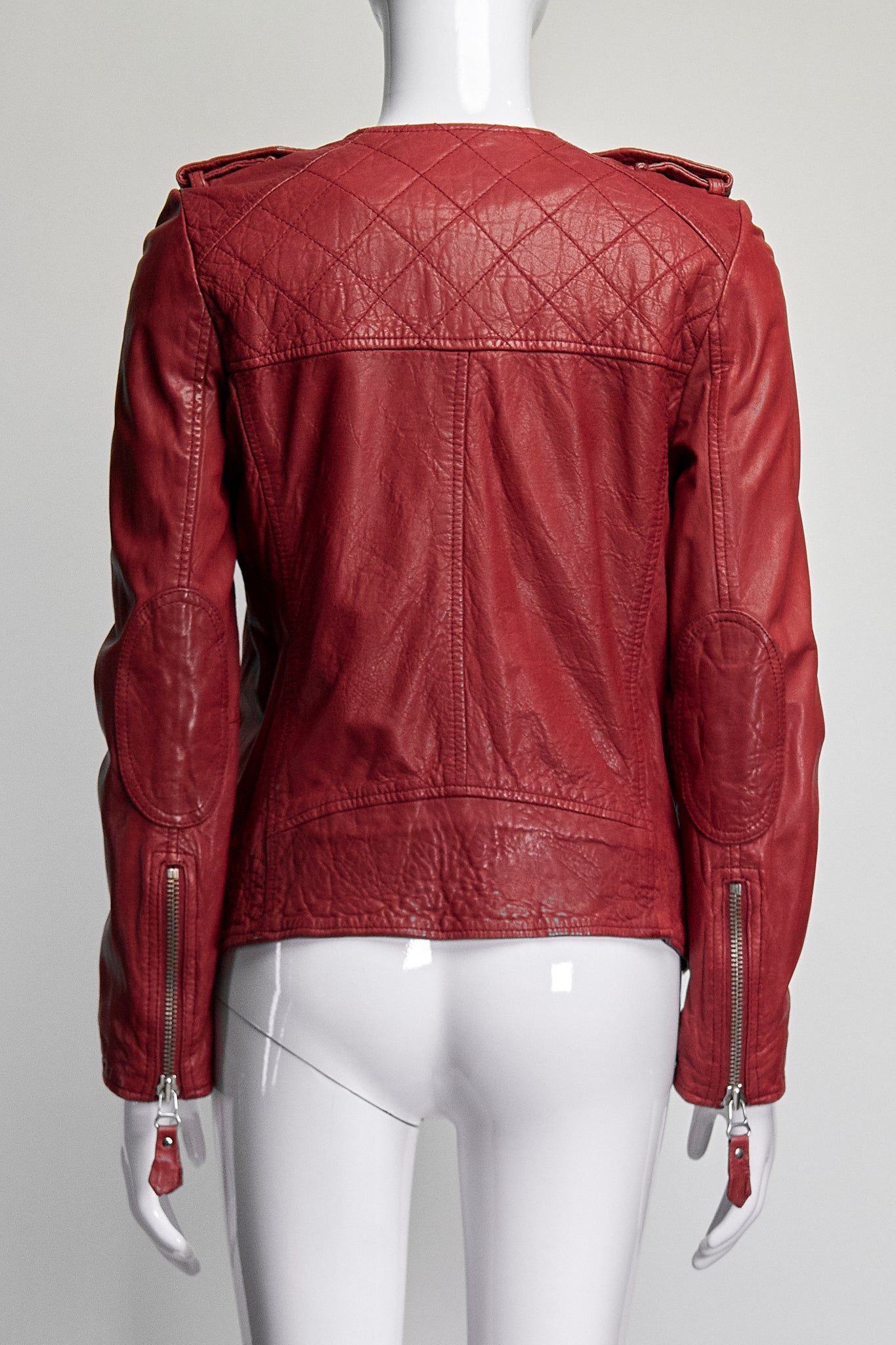 Isabel Marant Etoile Red Leather Jacket FR38 IT42