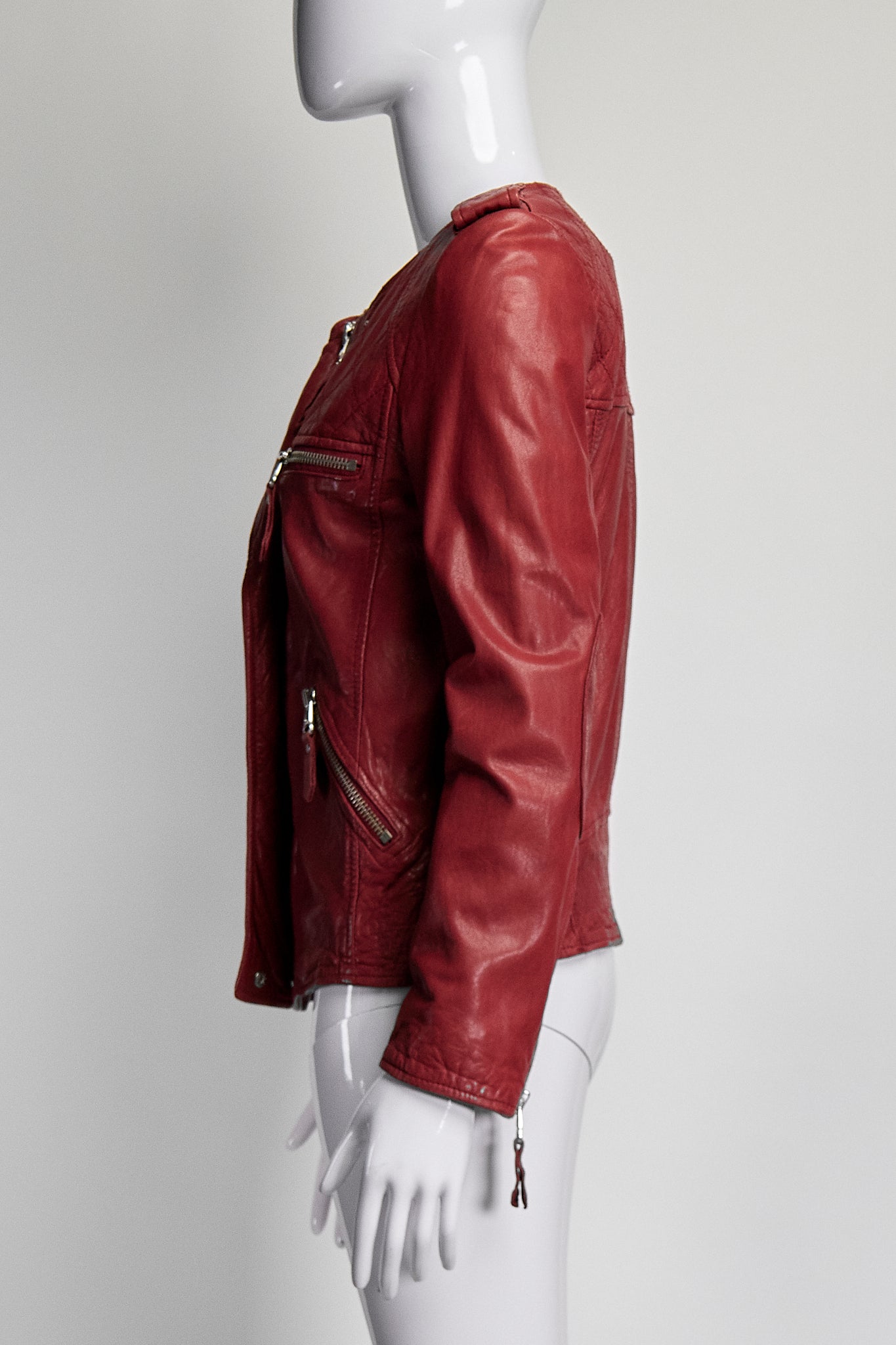 Isabel Marant Etoile Red Leather Jacket FR38 IT42