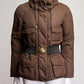 Moncler Brown Belted Puffer Coat S