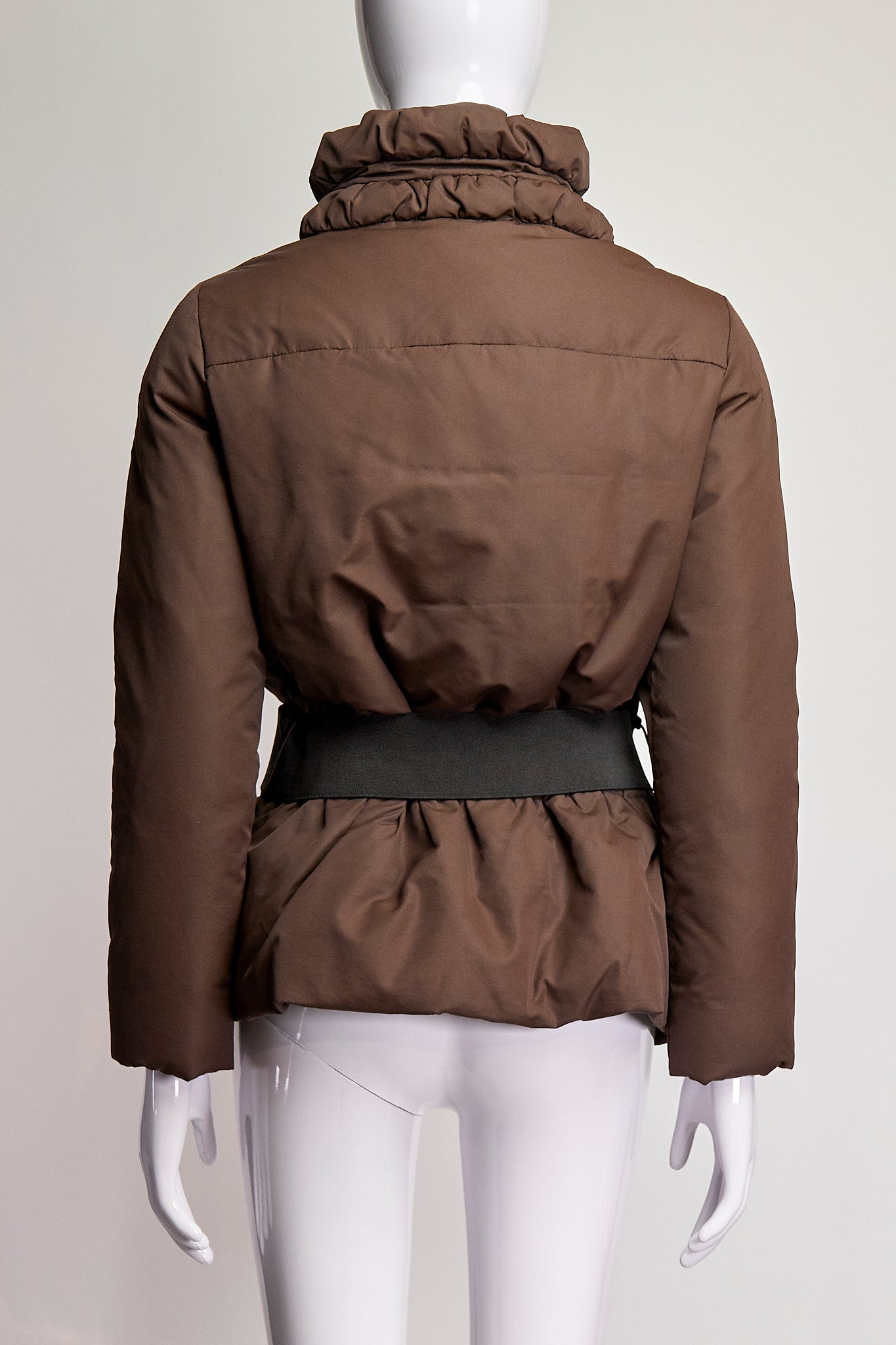 Moncler Brown Belted Puffer Coat S