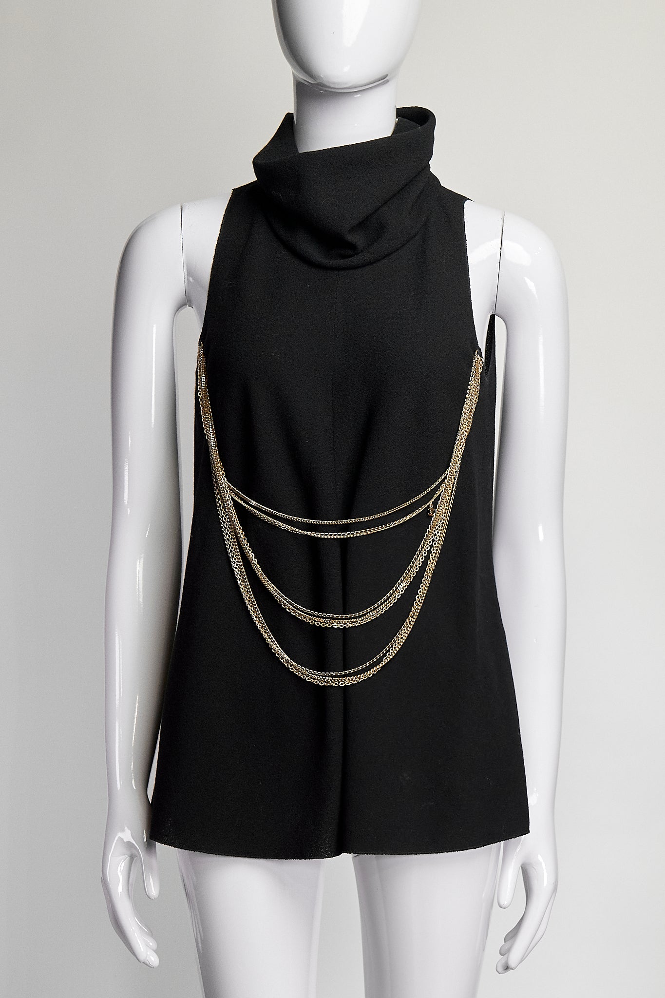 Chanel Turtleneck Tank with Gold Chain FR38 IT42