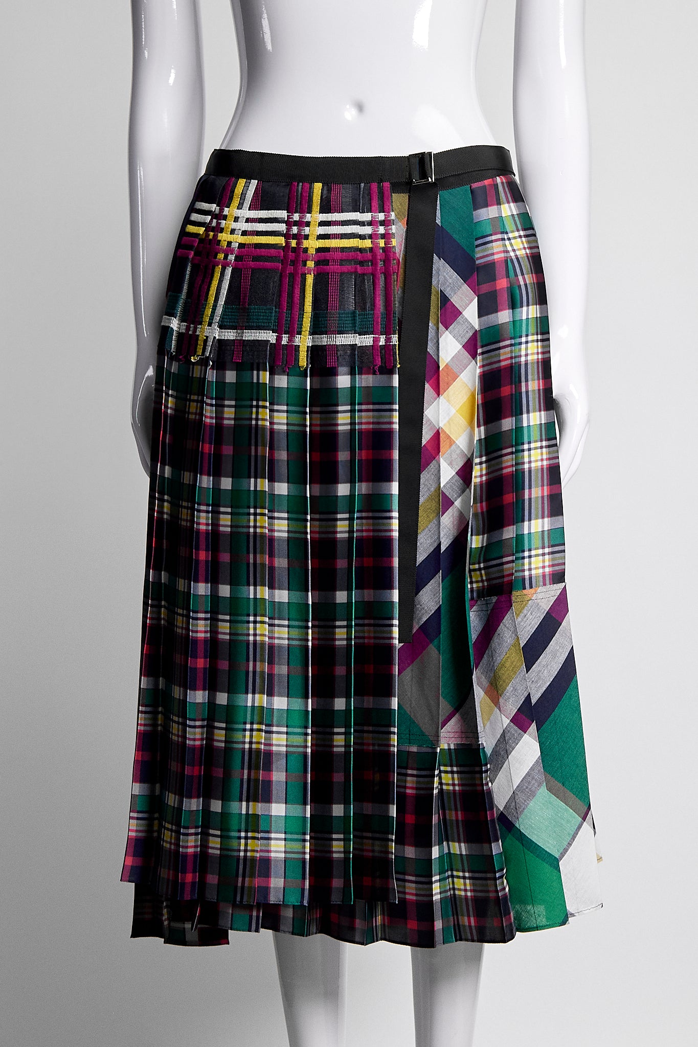 Sacai Multi Color Plaid Skirt L