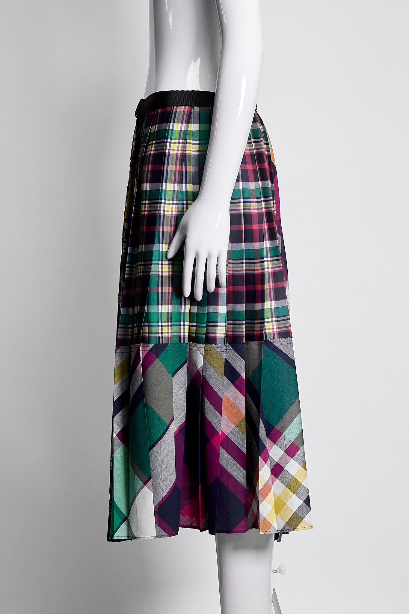 Sacai Multi Color Plaid Skirt L