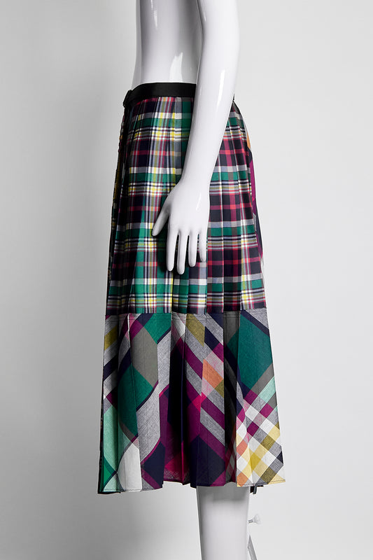 Sacai Multi Color Plaid Skirt L