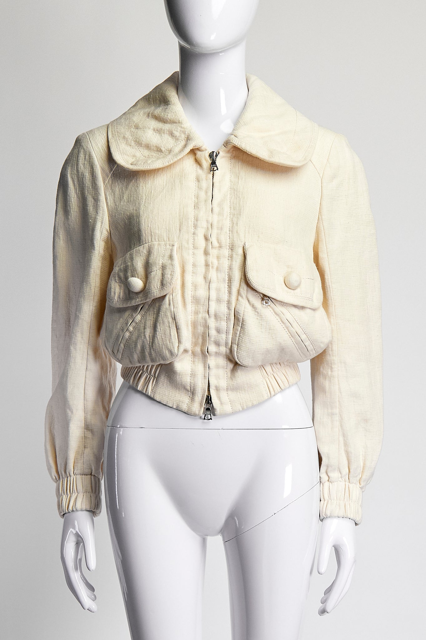 Marc Jacobs Cream Crop Jacket US8