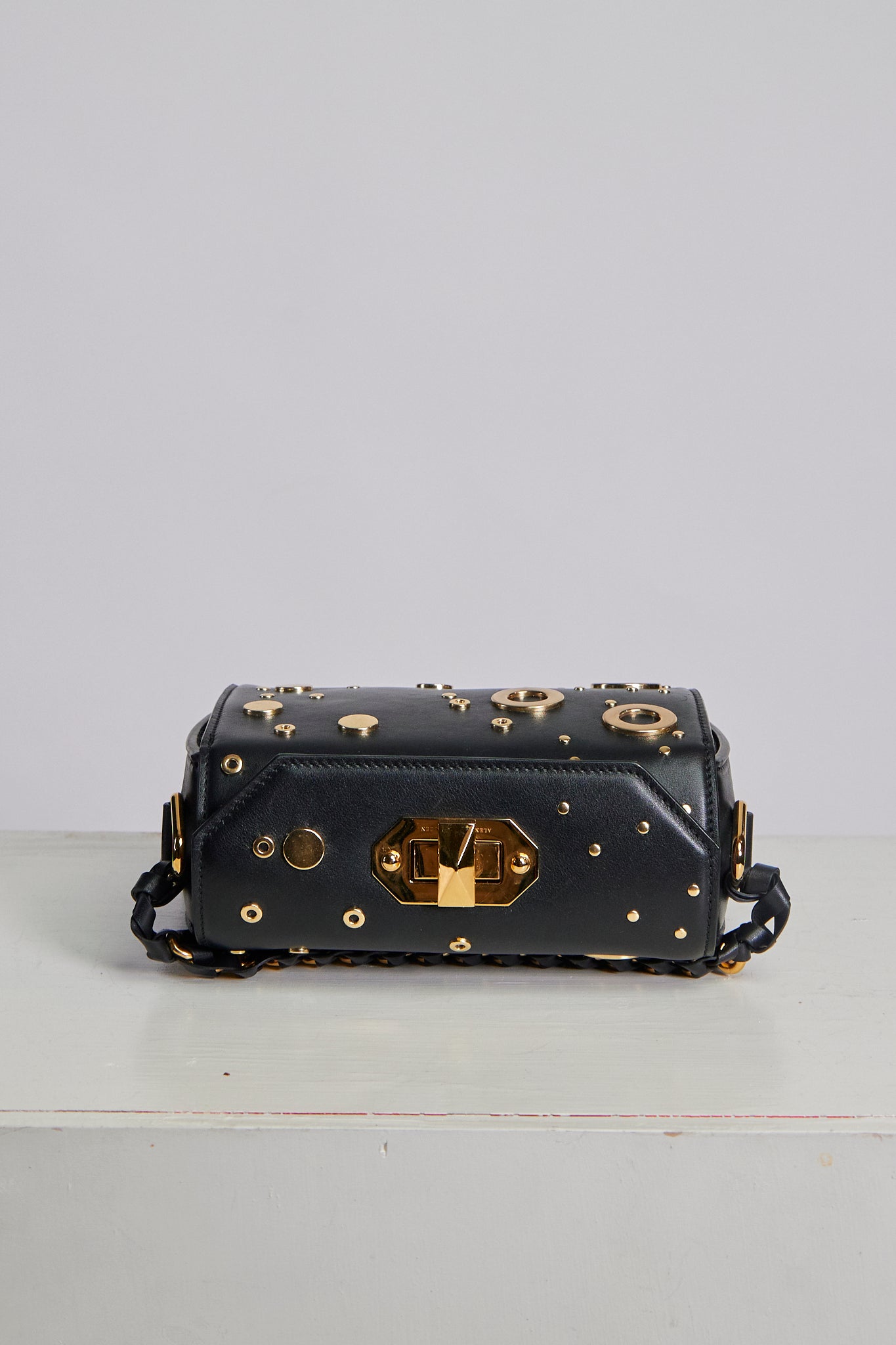 Alexander McQueen Black Crossbody with Gold Grommets