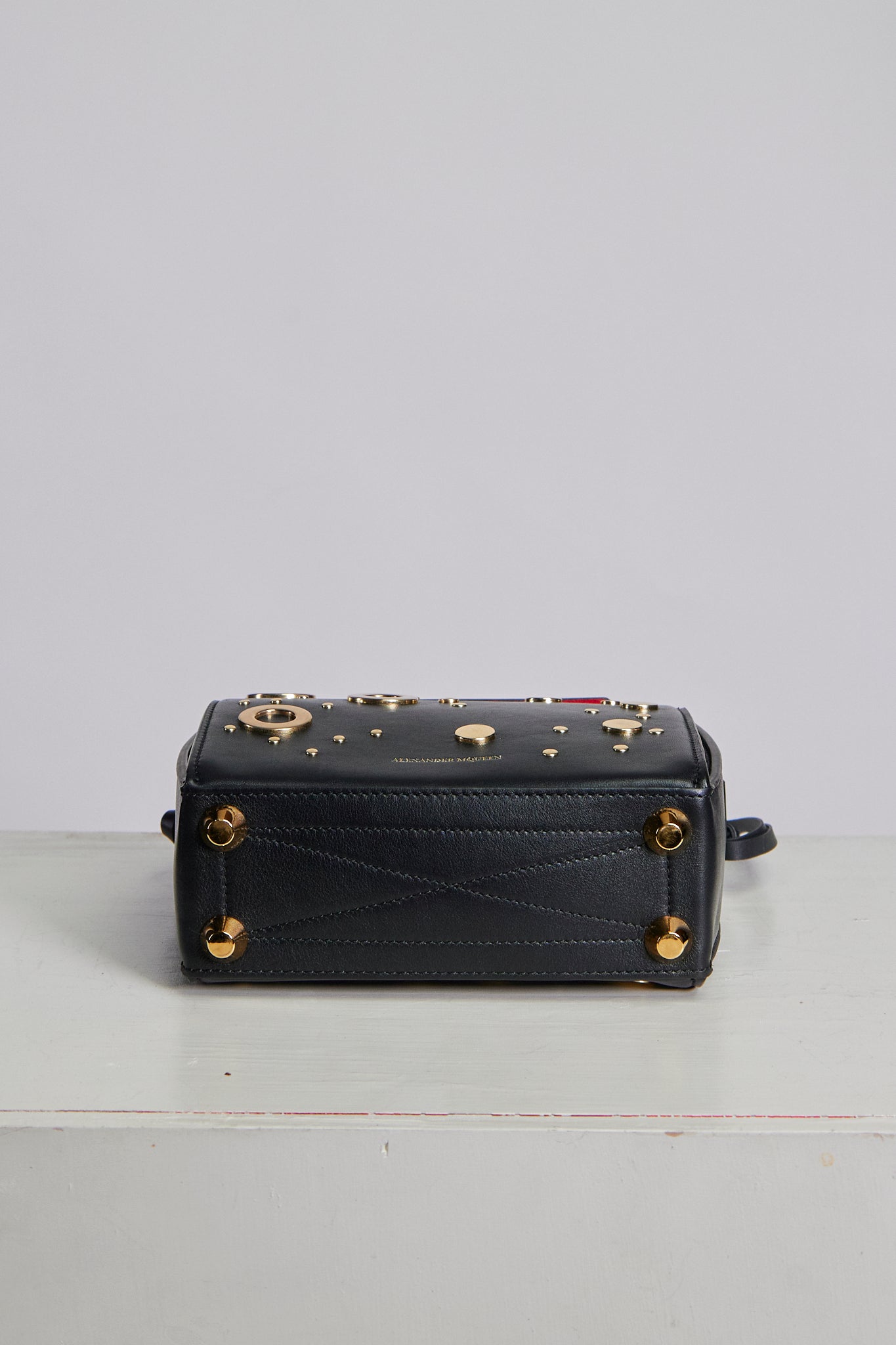 Alexander McQueen Black Crossbody with Gold Grommets