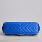 Chanel Blue Chevron Single Flap Bag