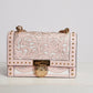 Balmain Cutout Western Shoulder Bag in Pink and White