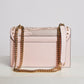 Balmain Cutout Western Shoulder Bag in Pink and White