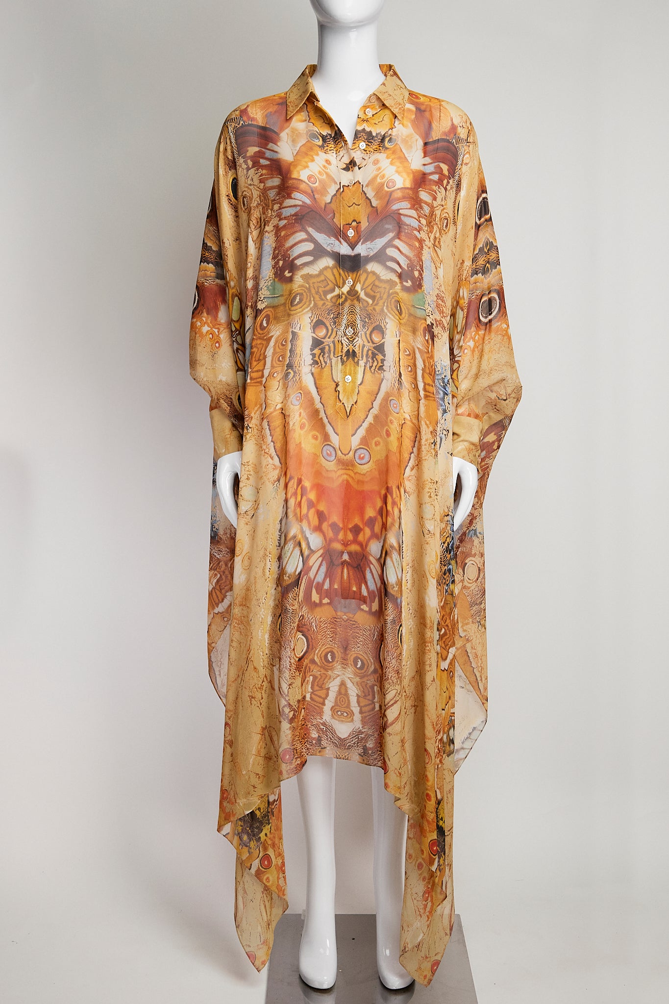 Alexander McQueen Butterfly Patterned Sheer Dress FR36 IT40