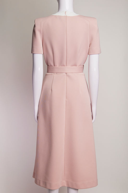 Fendi Soft Pink Belted T-Shirt Dress IT42 FR38