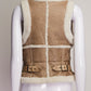 MaxMara Leather with Shearling Trim Vest US6