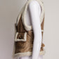 MaxMara Leather with Shearling Trim Vest US6