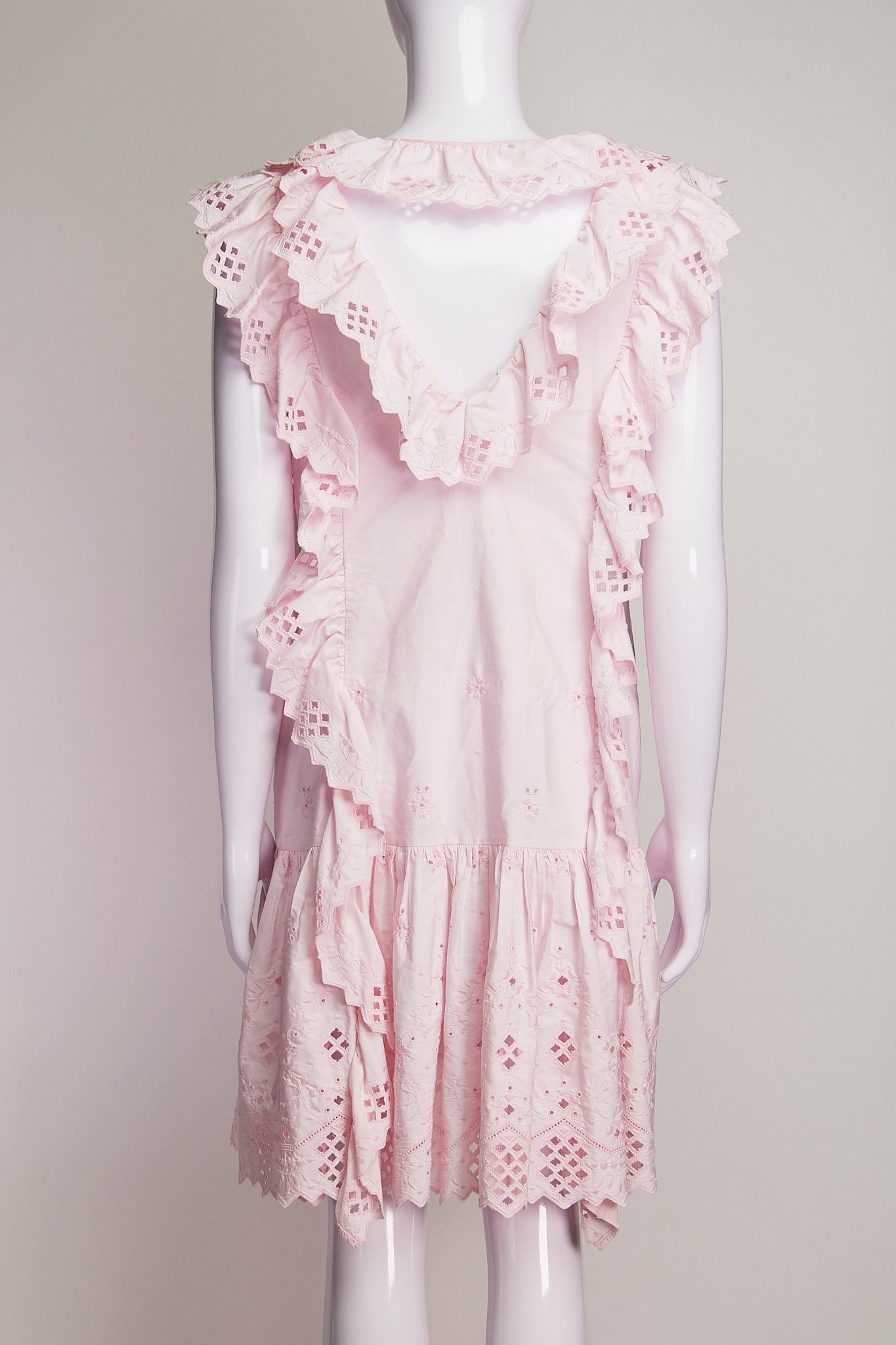 Alberta Ferretti Soft Pink Cotton Midi Dress US6