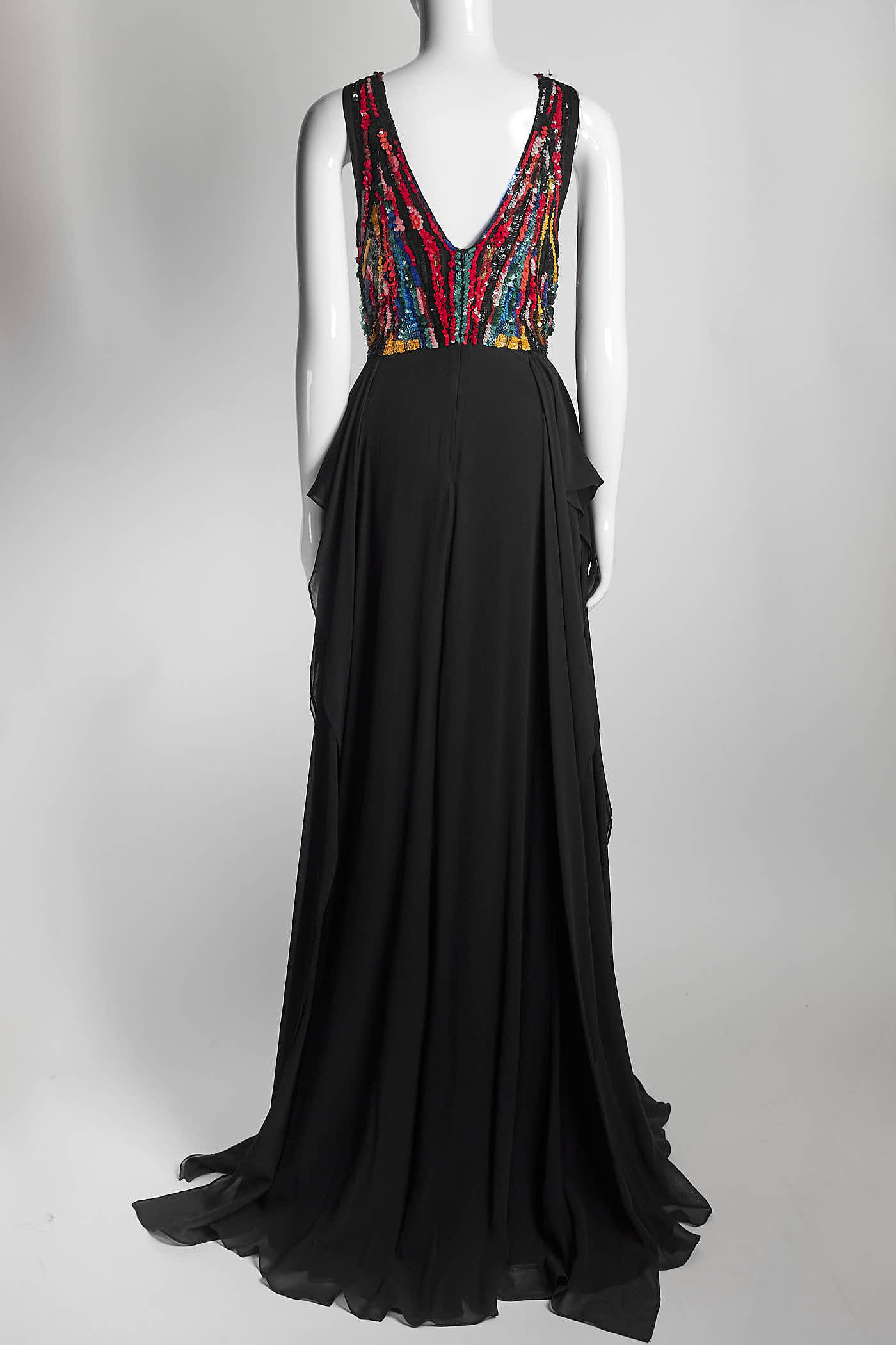 Elie Saab Black with Sequin Gown 42