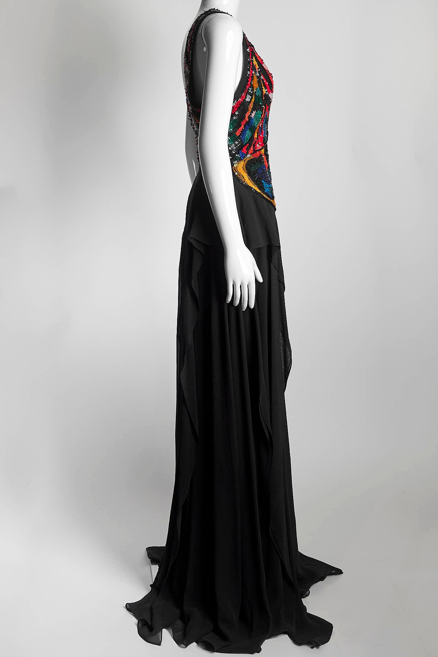 Elie Saab Black with Sequin Gown 42
