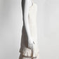 Elie Saab White Crew Neck Dress with Lace Detail 40