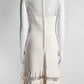 Elie Saab White Crew Neck Dress with Lace Detail 40