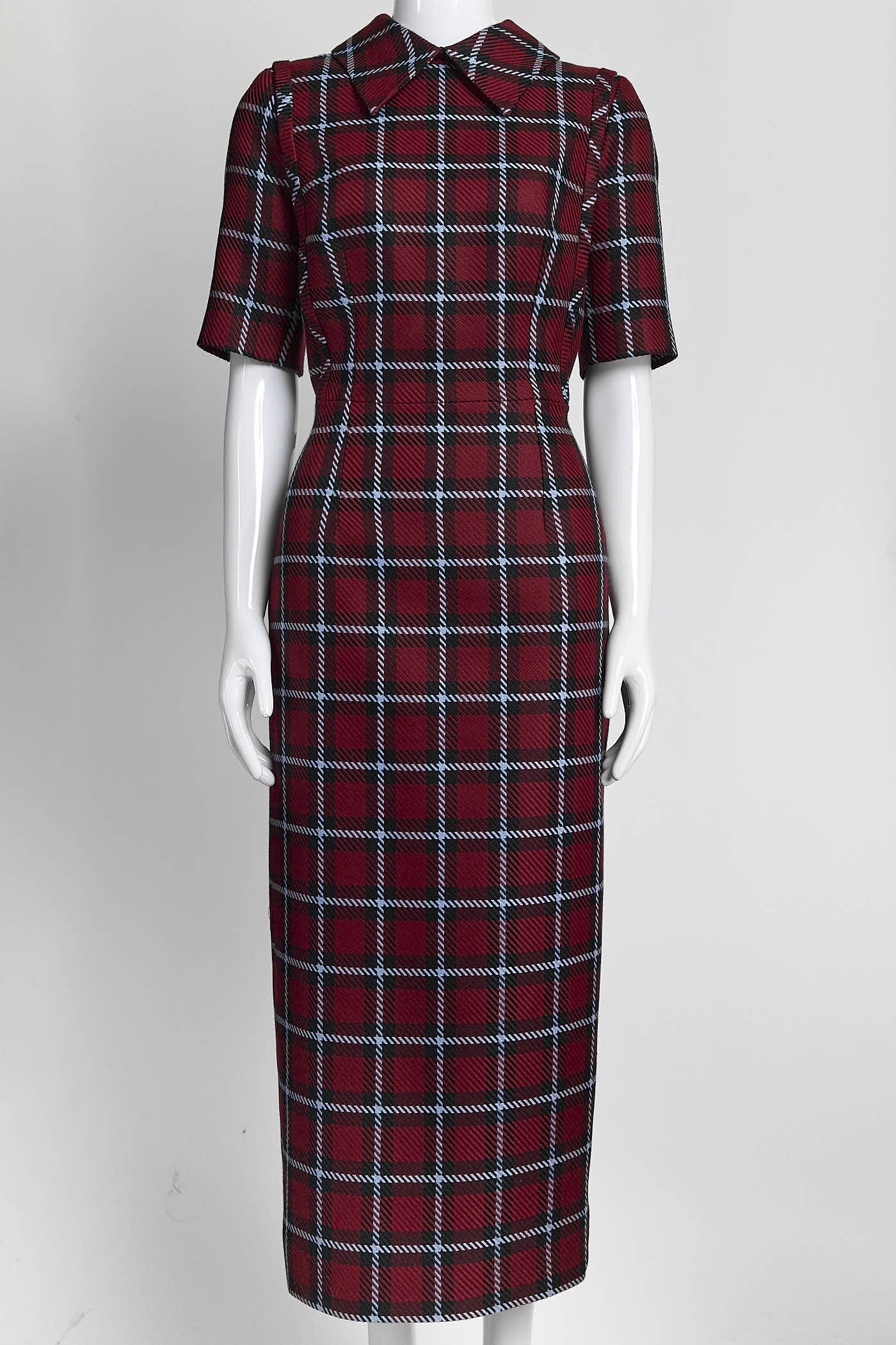 Emilia Wickstead Red Plaid Pattern Dress