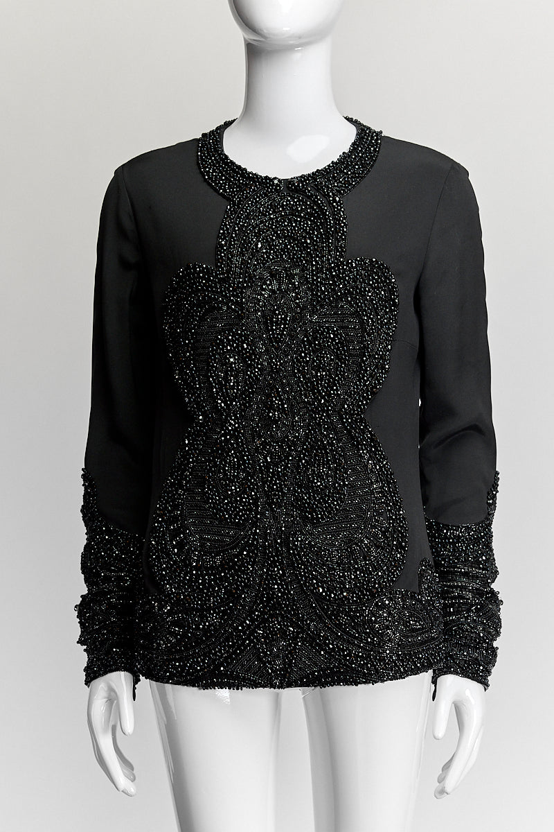 Emilio Pucci Black Beaded Blouse IT 42