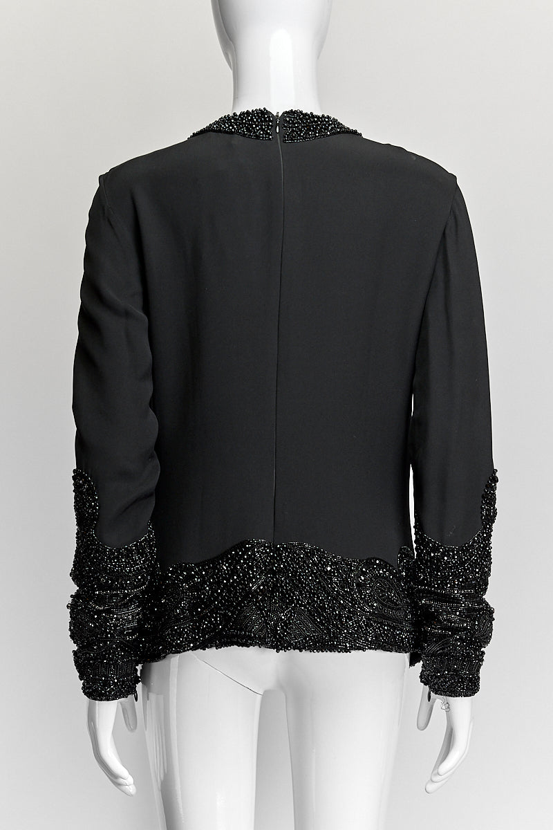 Emilio Pucci Black Beaded Blouse IT 42