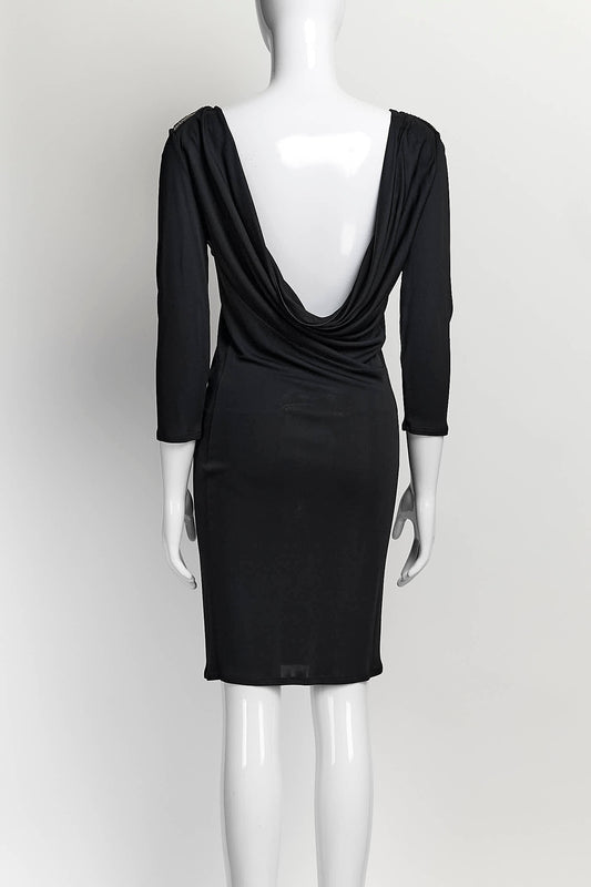 Emilio Pucci Black Evening Dress with Gold Shoulder Detail IT38