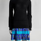 Emilio Pucci Black Sweater Dress w/Blue Printed Ruffled Bottom S