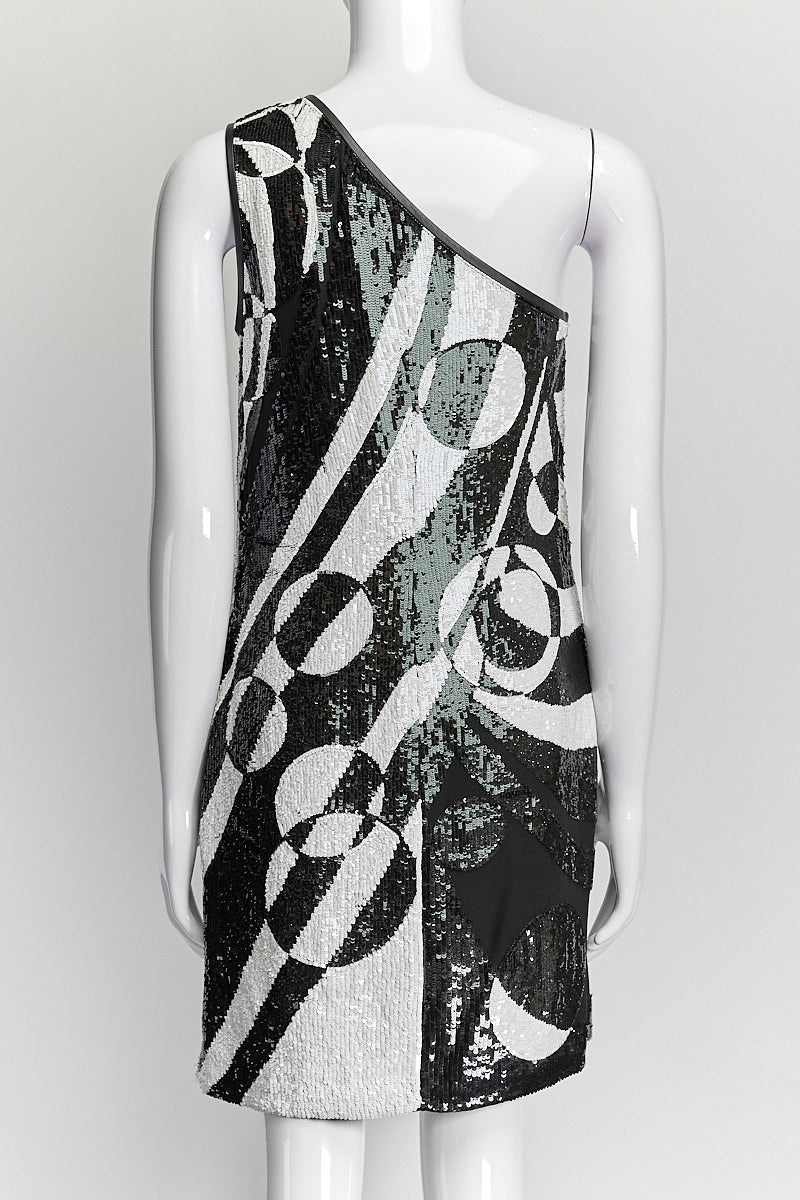 Emilio Pucci Black/White Sequin Dress IT 38