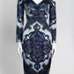 Emilio Pucci Blue/Black Patterned Silk Dress 42