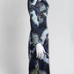 Emilio Pucci Blue/Black Patterned Silk Dress 42