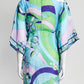 Emilio Pucci Blue Patterned Cotton Silk Dress 38