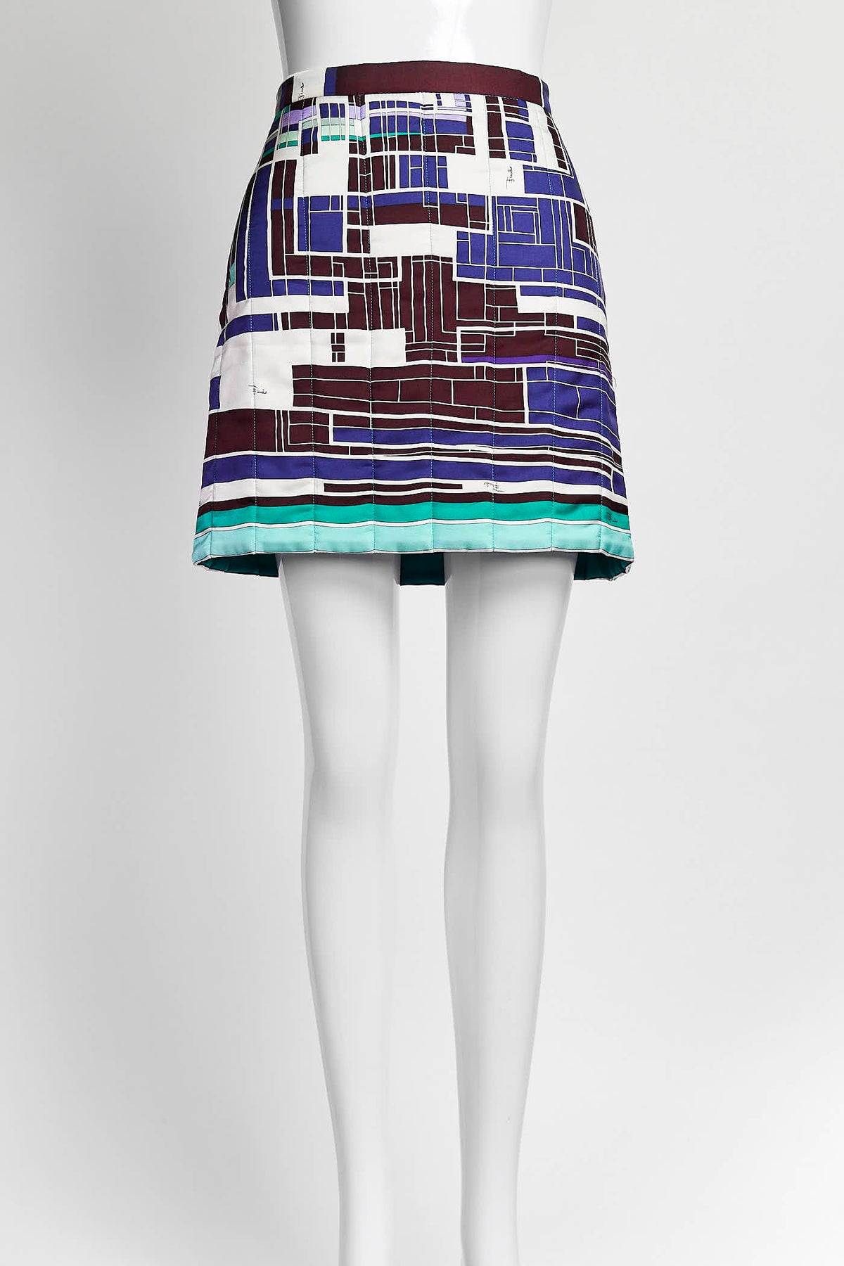 Emilio Pucci Blue Patterned Mini Skirt