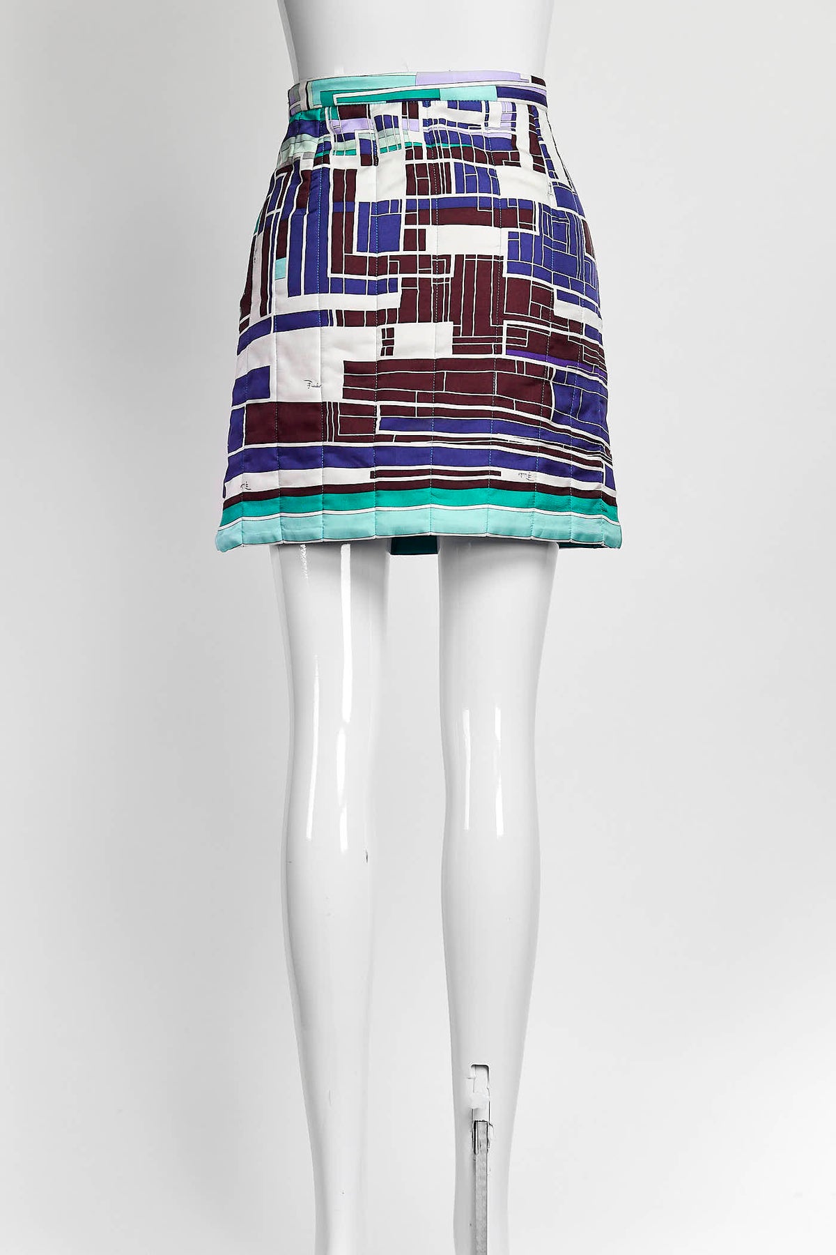 Emilio Pucci Blue Patterned Mini Skirt