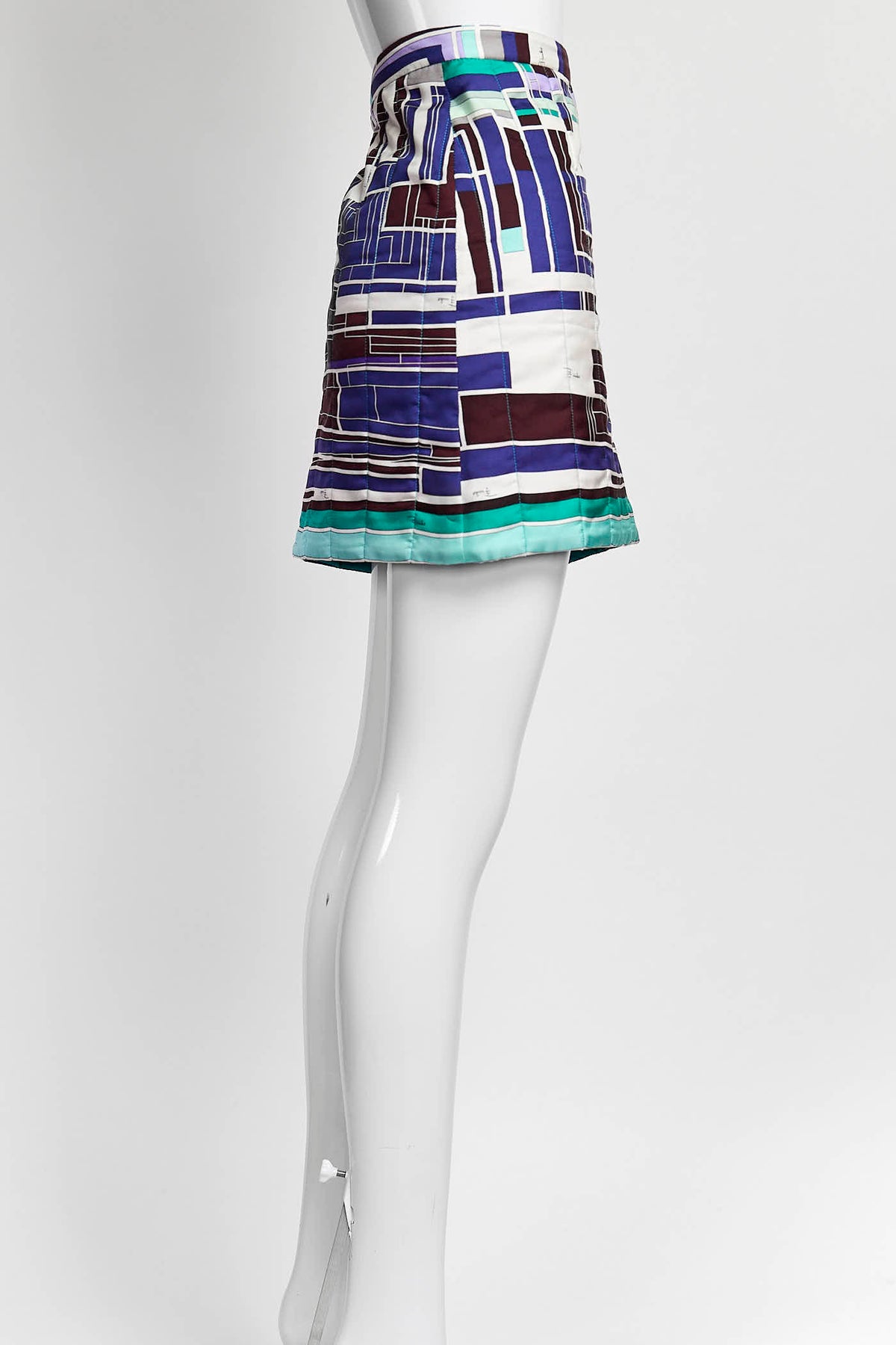 Emilio Pucci Blue Patterned Mini Skirt