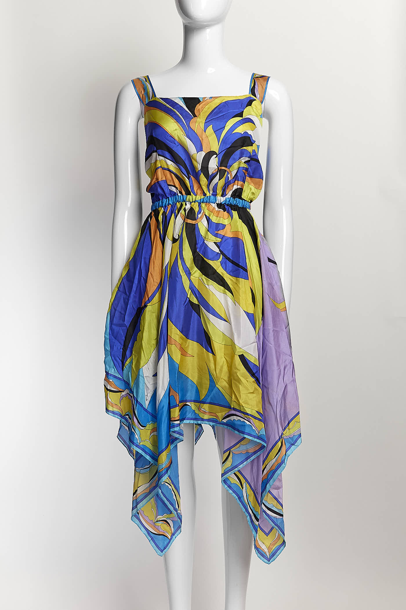 Emilio Pucci Blue/Purple Printed Silk Dress IT48