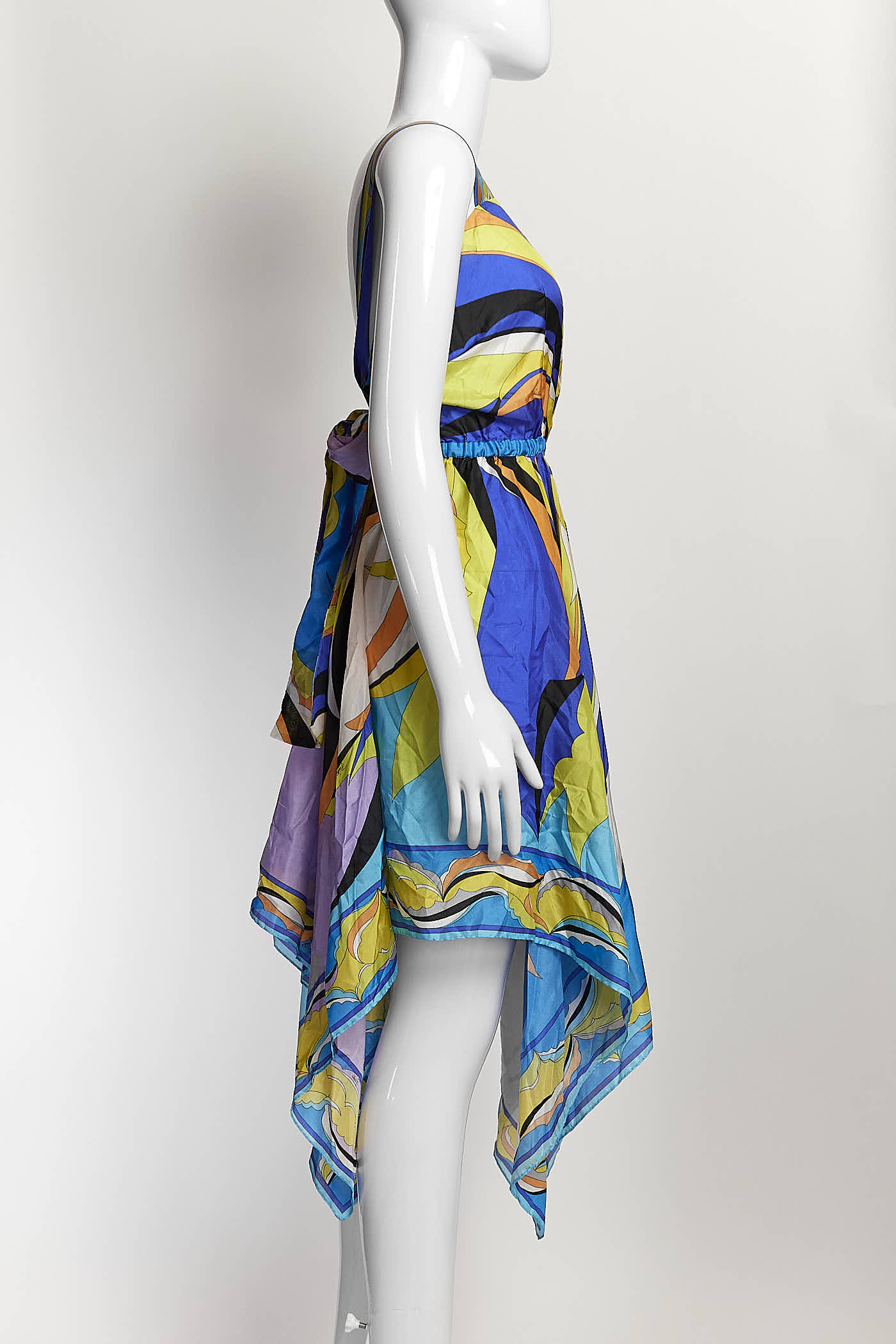 Emilio Pucci Blue/Purple Printed Silk Dress IT48