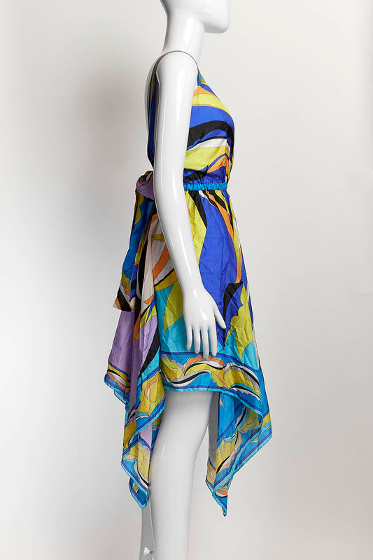 Emilio Pucci Blue/Purple Printed Silk Dress IT48