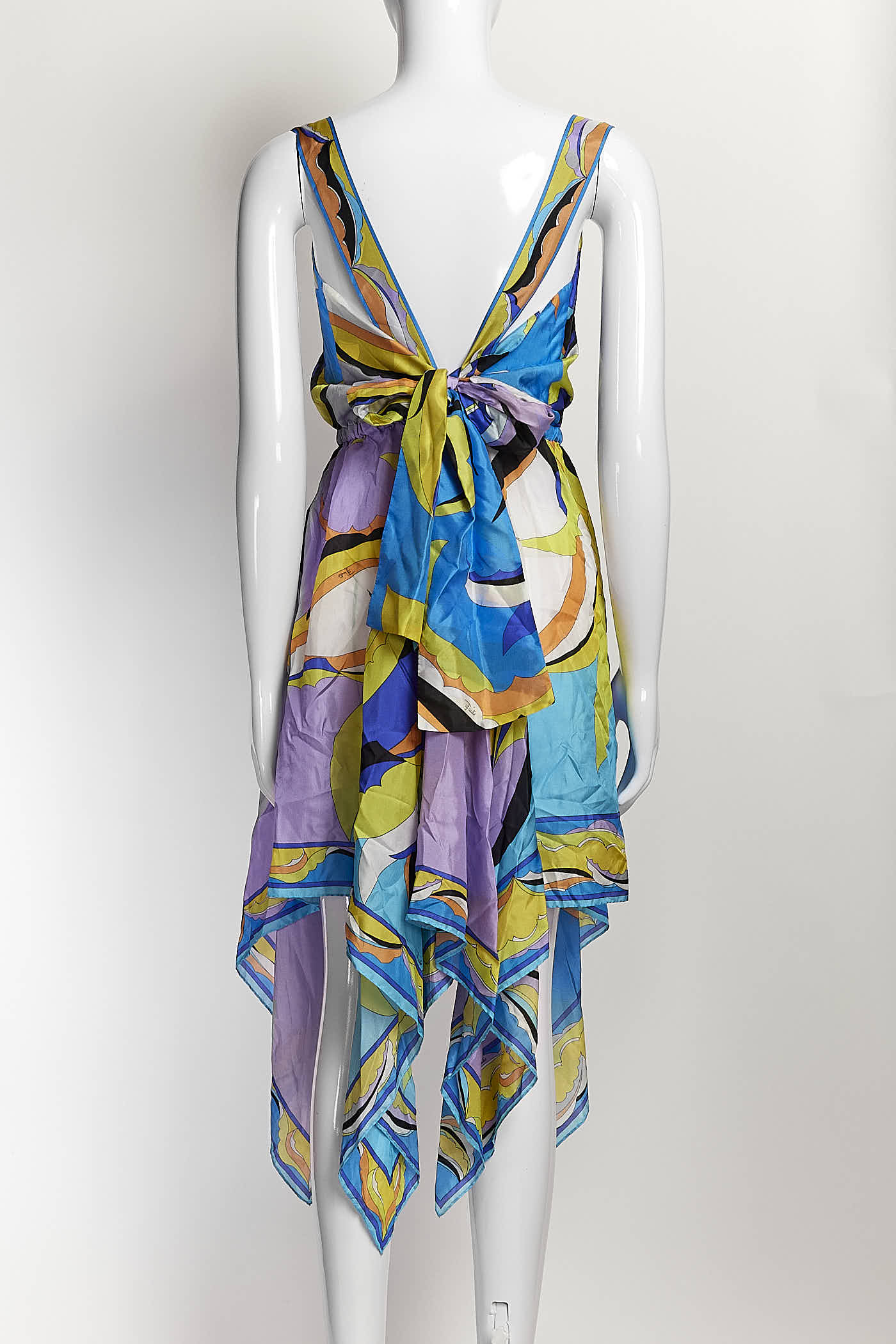 Emilio Pucci Blue/Purple Printed Silk Dress IT48