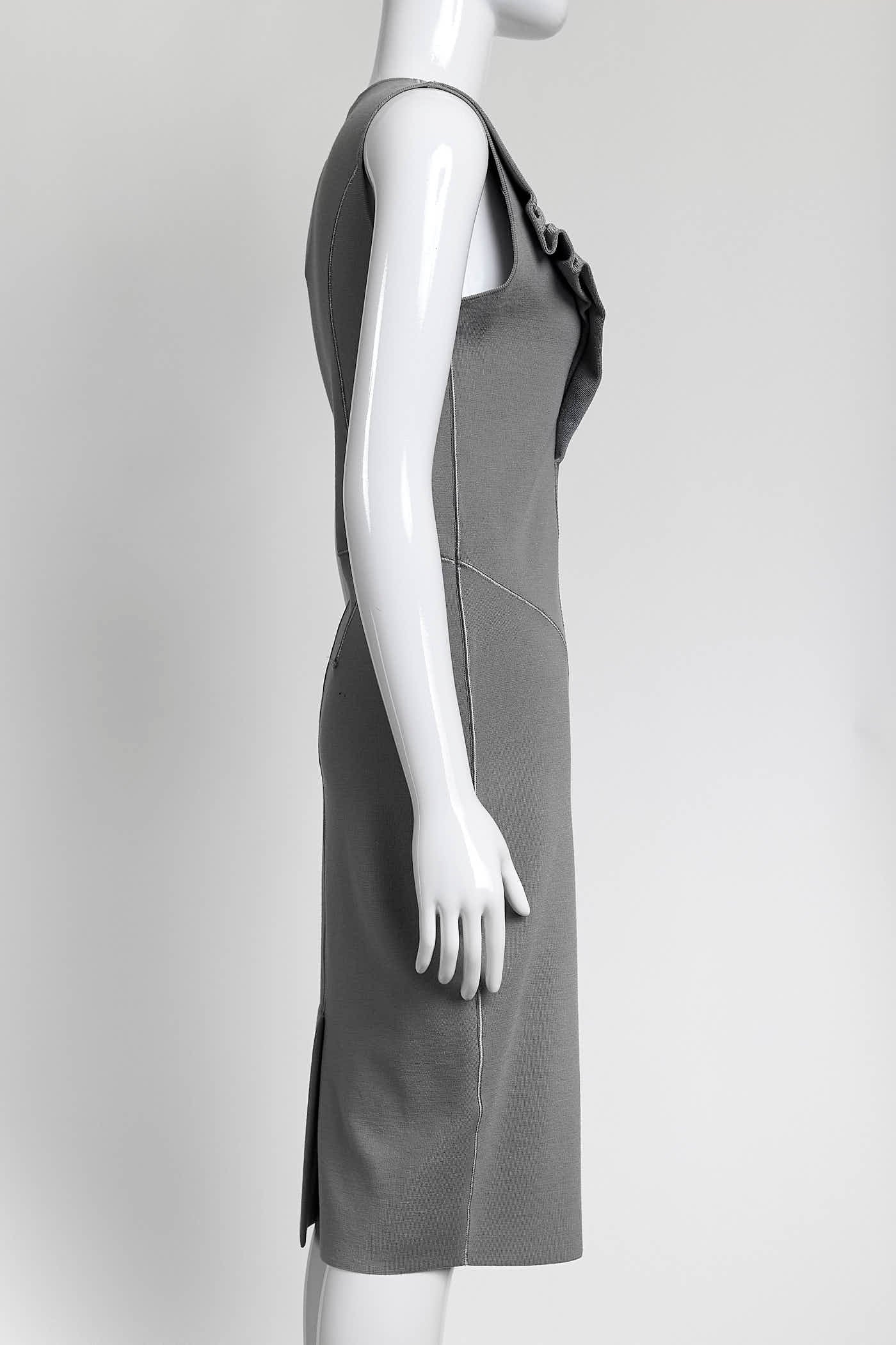 Emilio Pucci Grey Kint Sleeveless Dress M