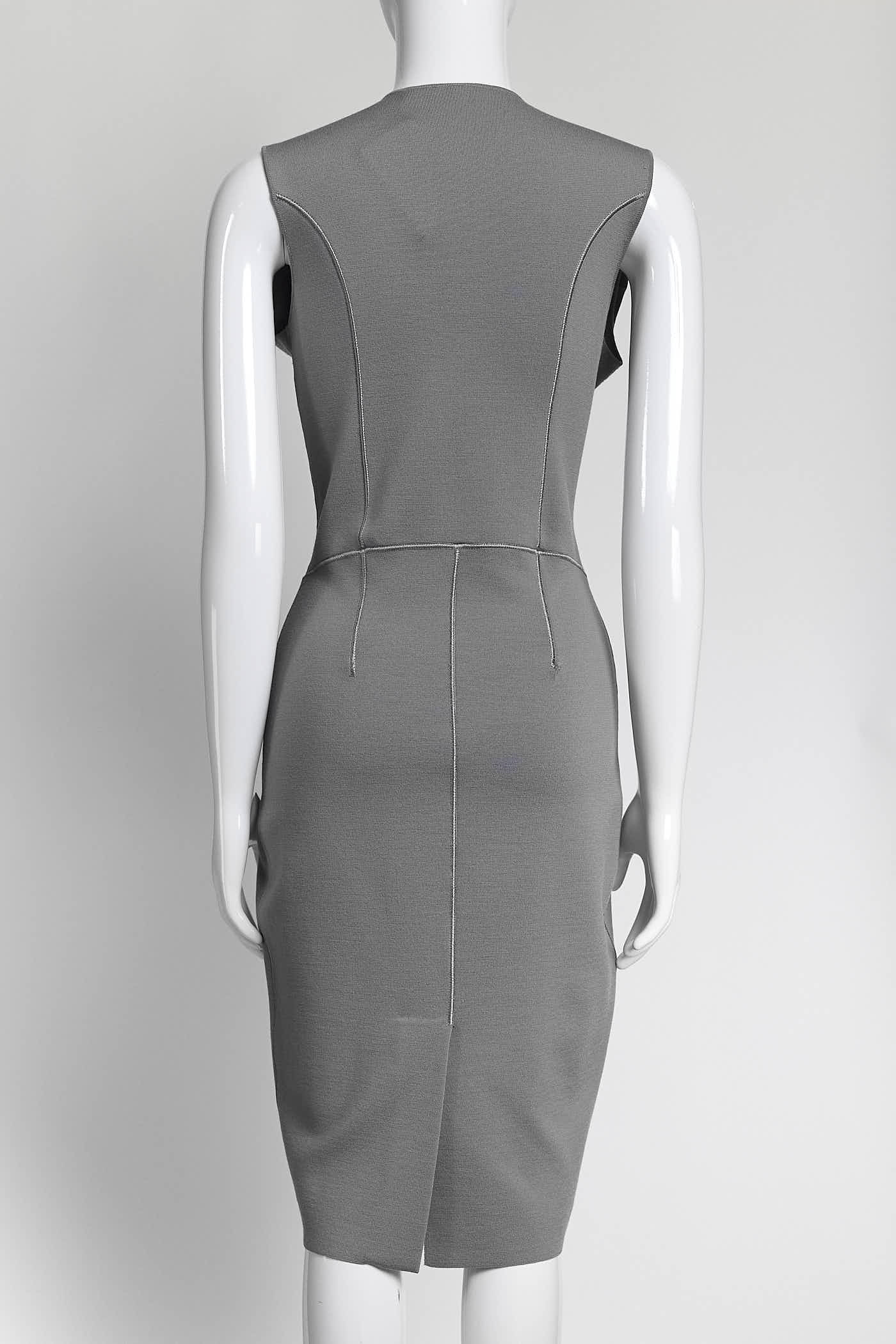 Emilio Pucci Grey Kint Sleeveless Dress M