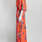 Emilio Pucci Orange Floral Printed Jersey Dress IT 40