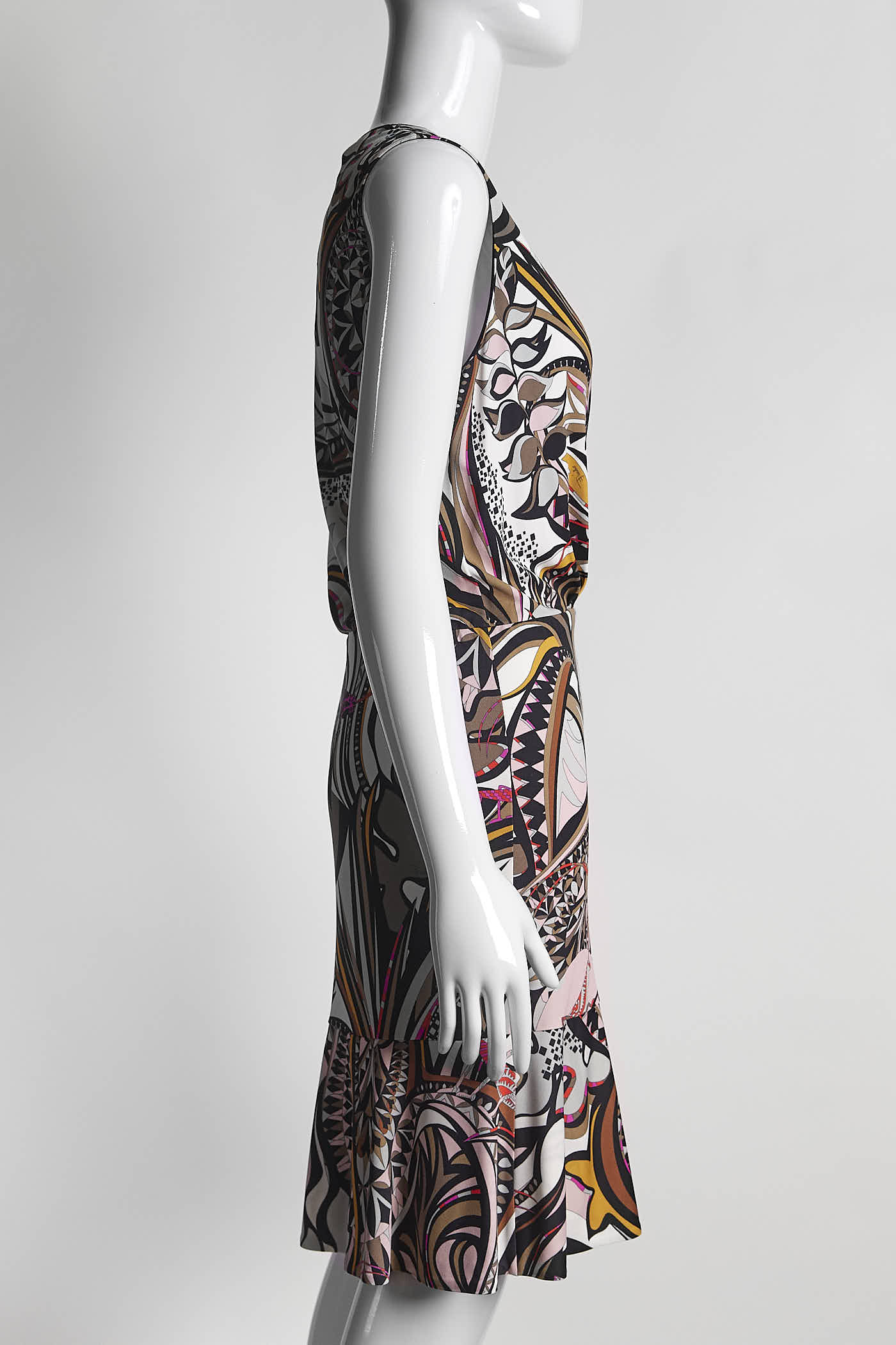 Emilio Pucci Pink Patterned Sleeveless Dress IT40