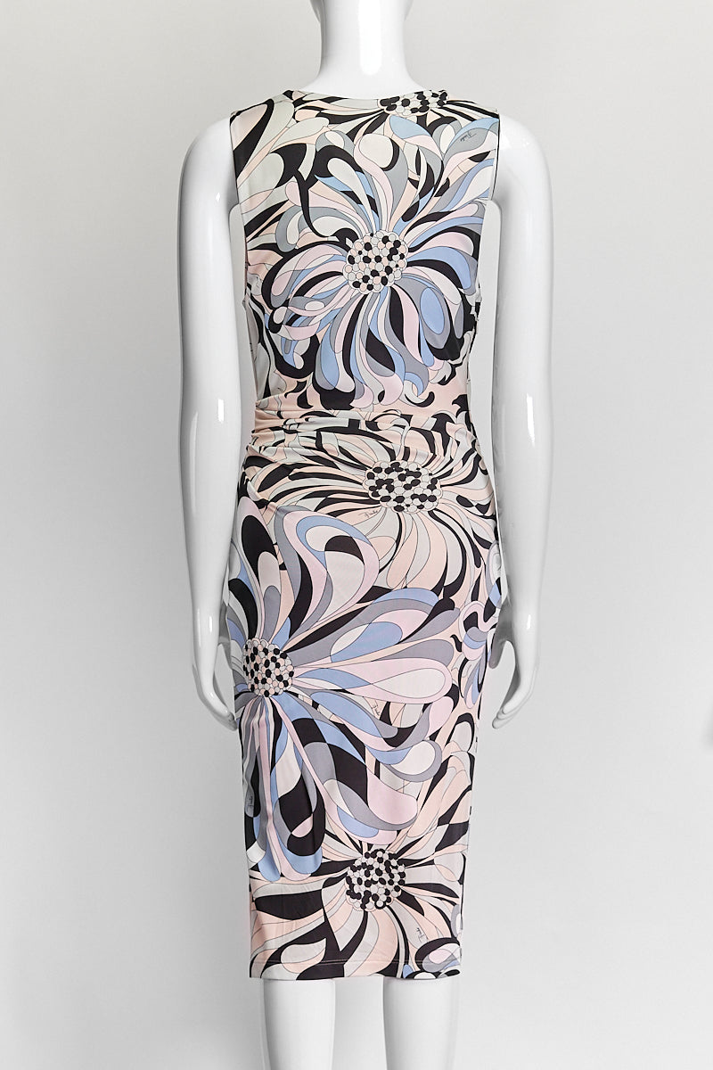 Emilio Pucci Pink Patterned Sleeveless Dress IT 40