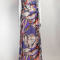 Emilio Pucci Purple Silk Patterned Open Back Gown 46